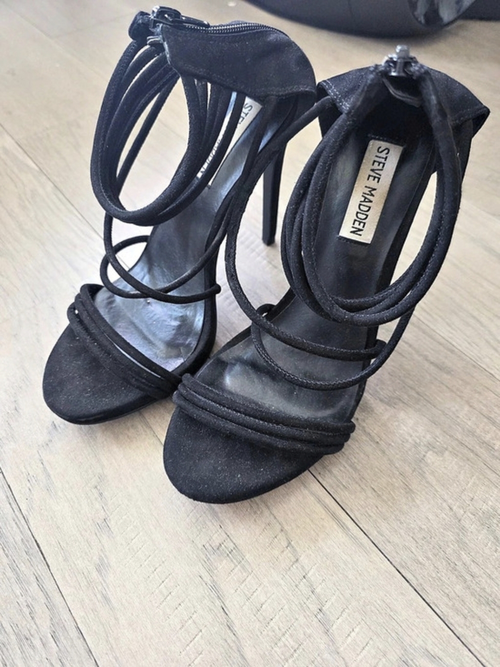 Steve Madden Black Strappy Heels